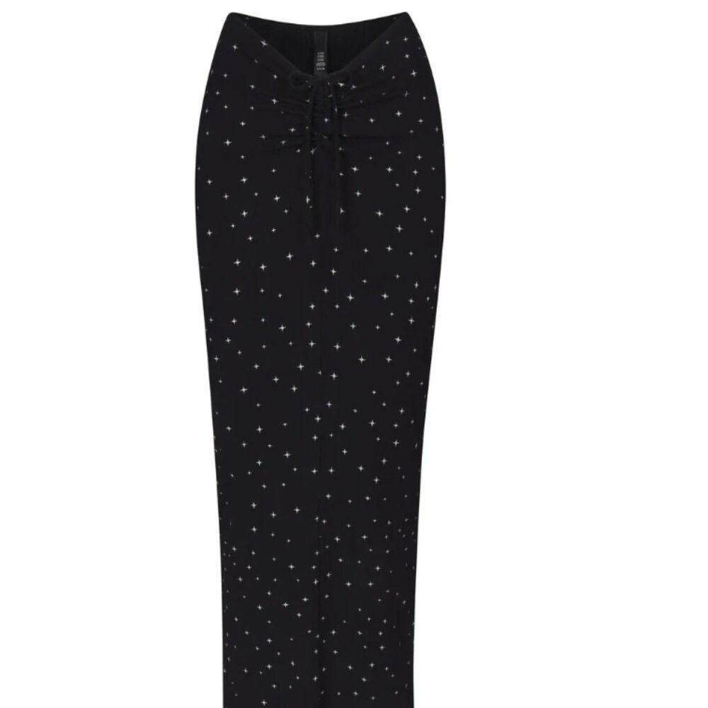 Skims Soft Lounge Ruched Long Skirt in Onyx Sparkle Size L - only worn once